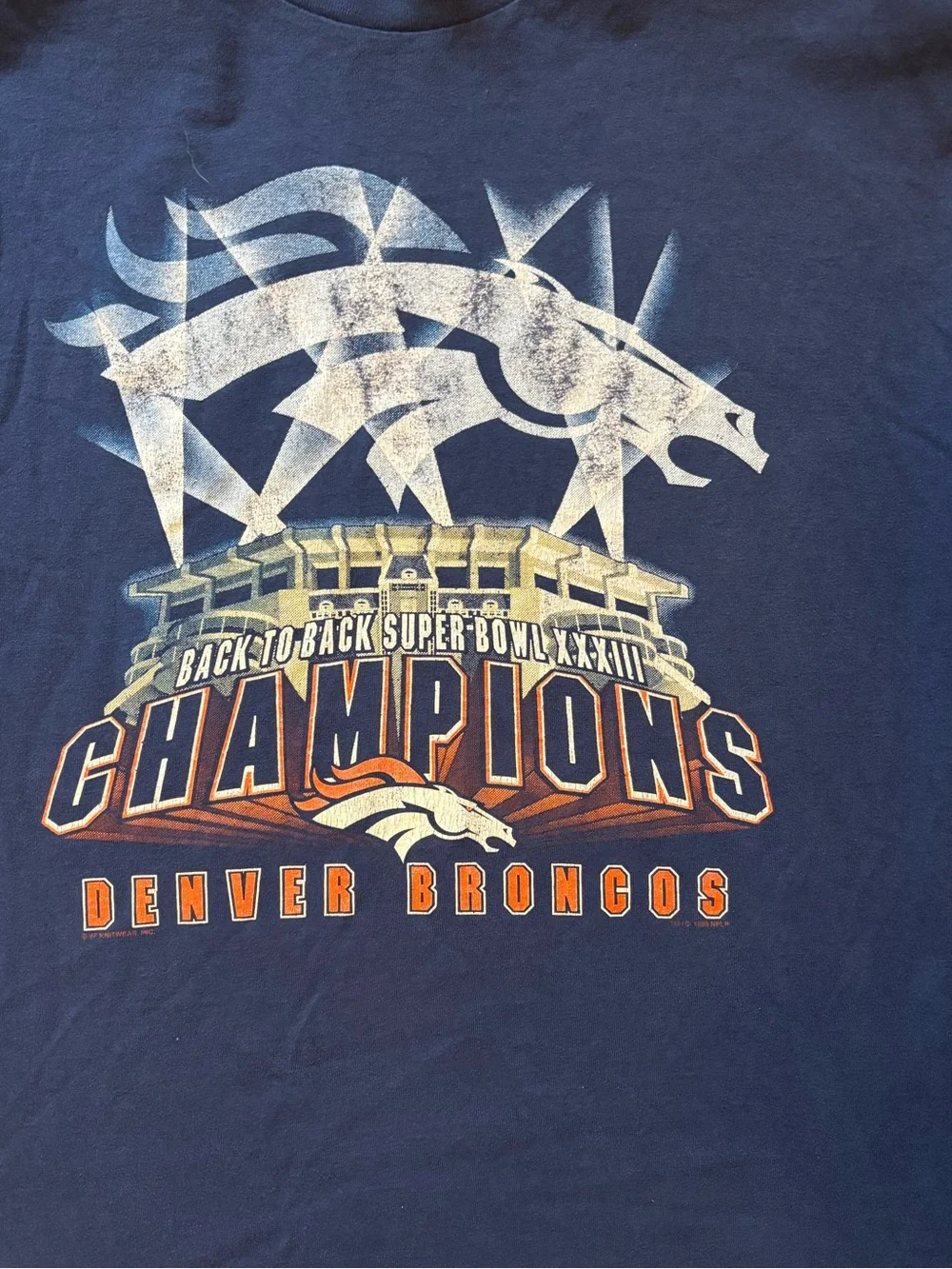 Vintage Denver Broncos Champions Navy Graphic Tee